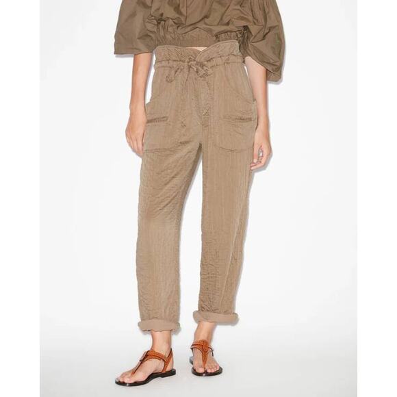 Isabel Marant Serida Drawstring Pant in Khaki FR 34 US 2 - Picture 1 of 4